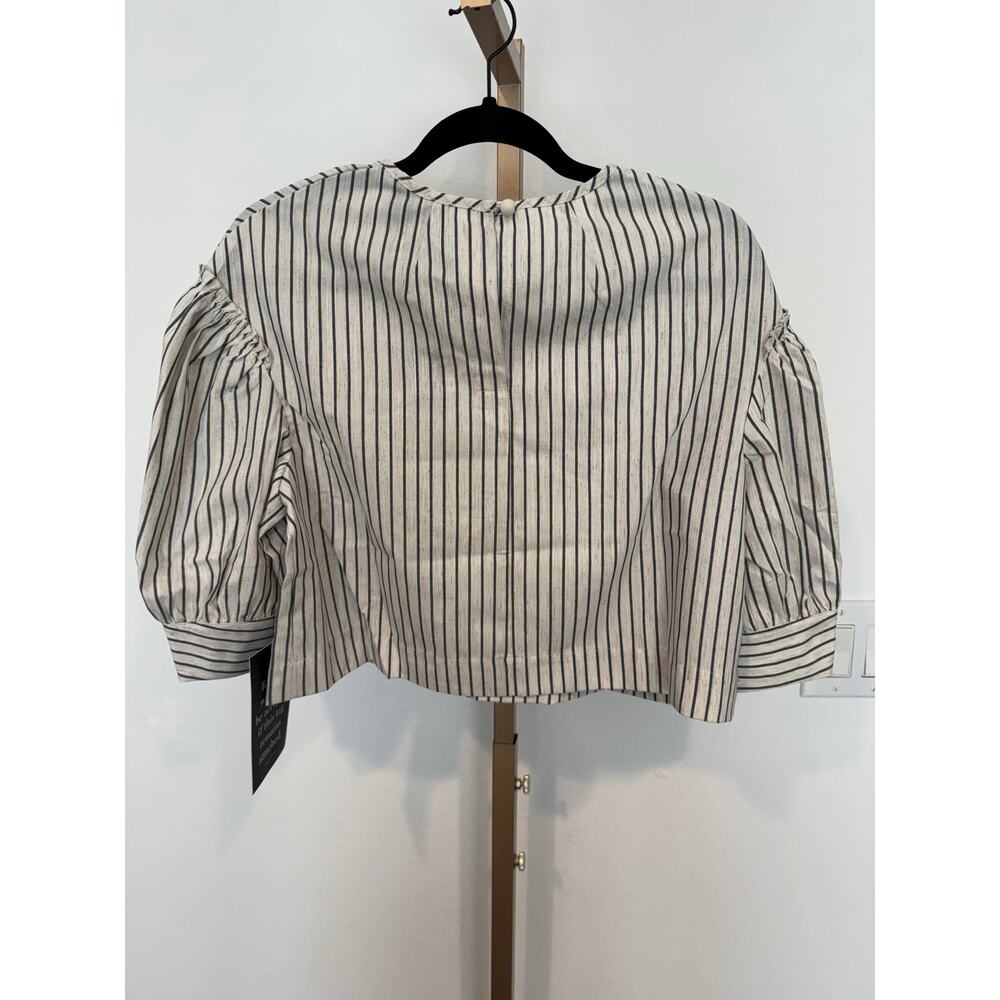 Tuckernuck | Blue Linen Stripe Puff Sleeve Top - Picture 9 of 9
